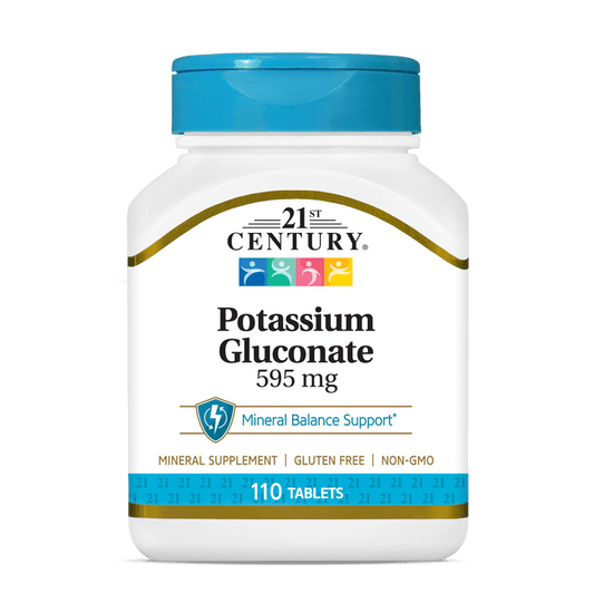 Potássio Gluconato 595mg — 21st Century, 110 Comprimidos