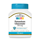Potássio Gluconato 595mg — 21st Century, 110 Comprimidos