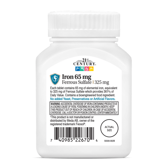 Ferro 65mg — 21st Century, 120 Comprimidos