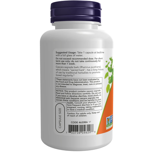 Cáscara Sagrada 450 mg, 100 Cápsulas Vegetarianas