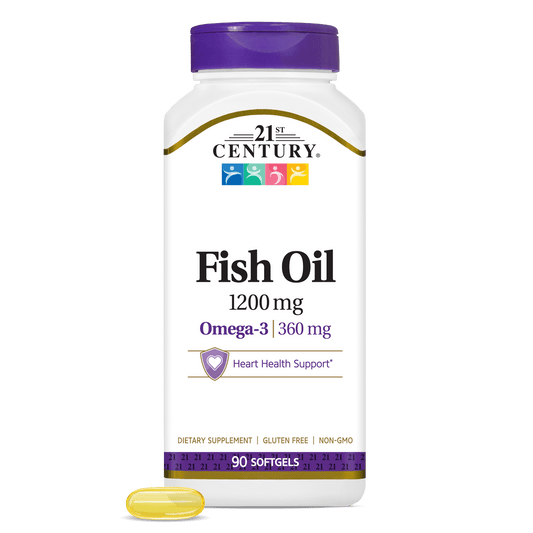 Óleo de Peixe (Ômega-3) 1.200mg — 21st Century, 90 Softgels