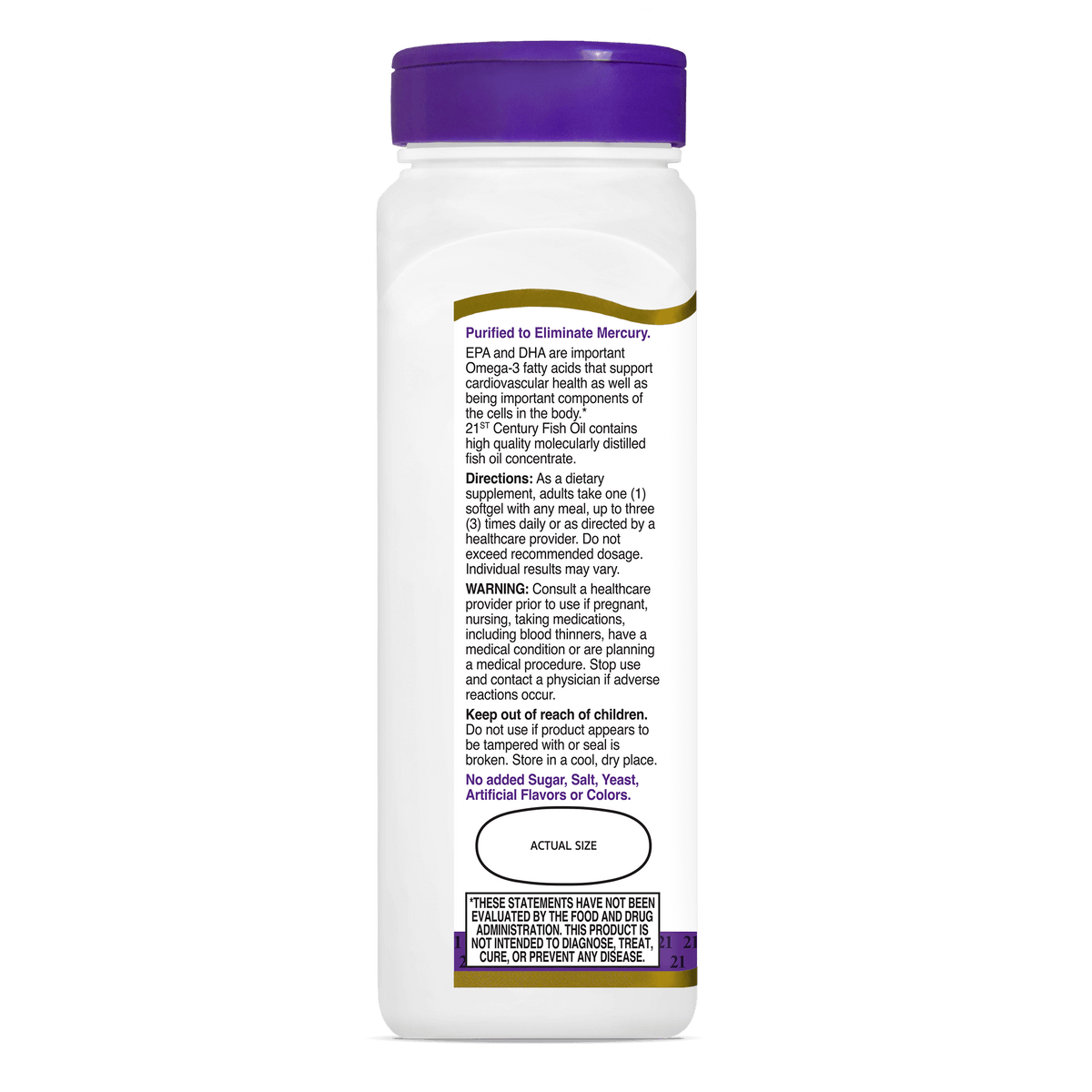 Óleo de Peixe (Ômega-3) 1.200mg — 21st Century, 90 Softgels