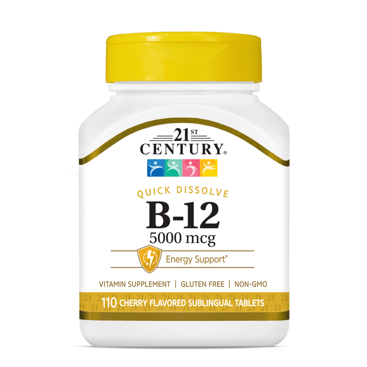 Vitamina B-12 5.000mcg Sublingual (Cereja) — 21st Century, 110 Comprimidos