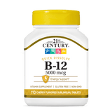 Vitamina B-12 5.000mcg Sublingual (Cereja) — 21st Century, 110 Comprimidos