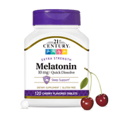 Melatonina 10mg Dissolução Rápida (Cereja) — 21st Century, 120 Comprimidos