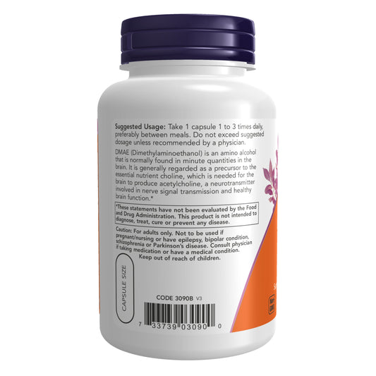 DMAE 250 mg, 100 Cápsulas Vegetarianas