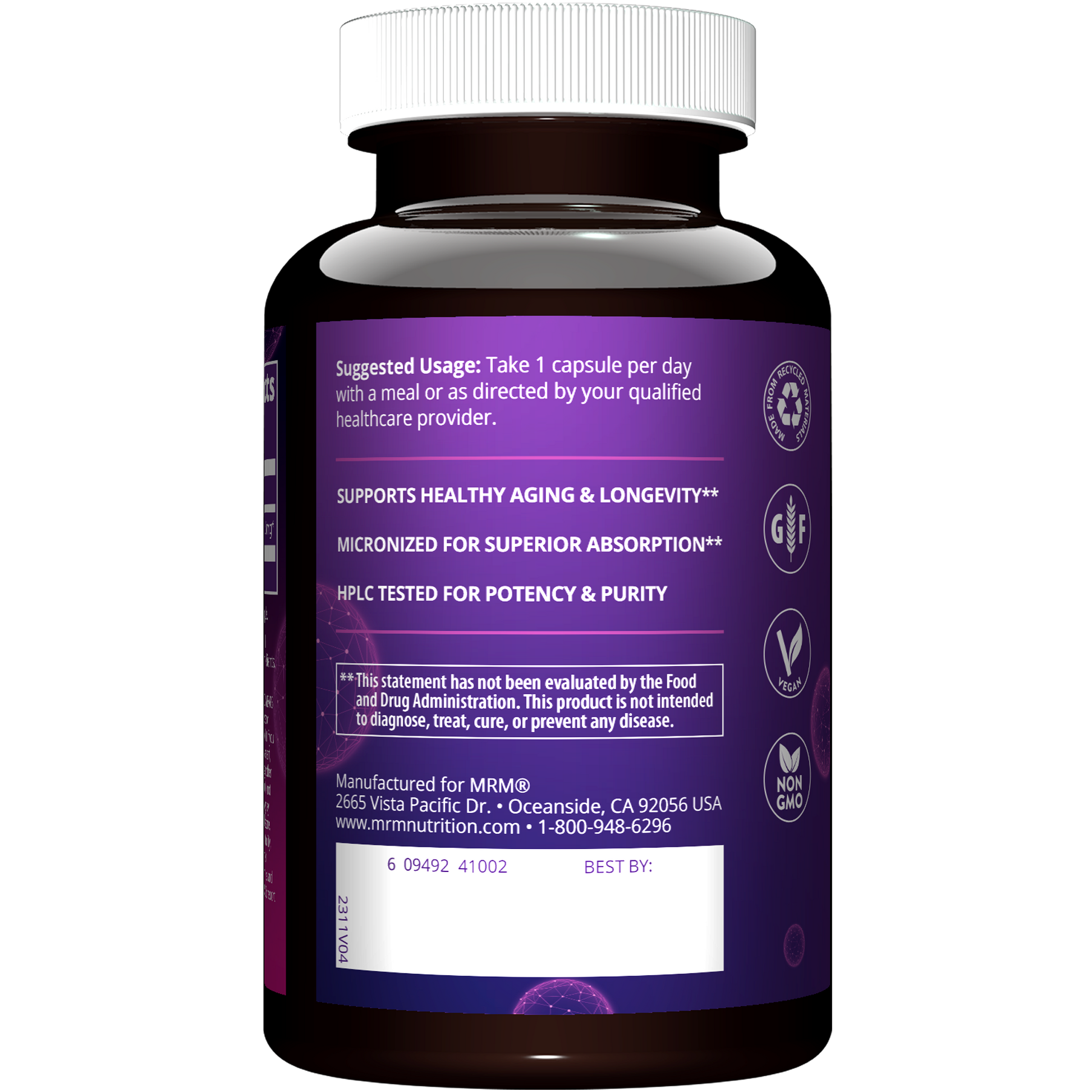 Informações do produto DHEA 25mg MRM Nutrition