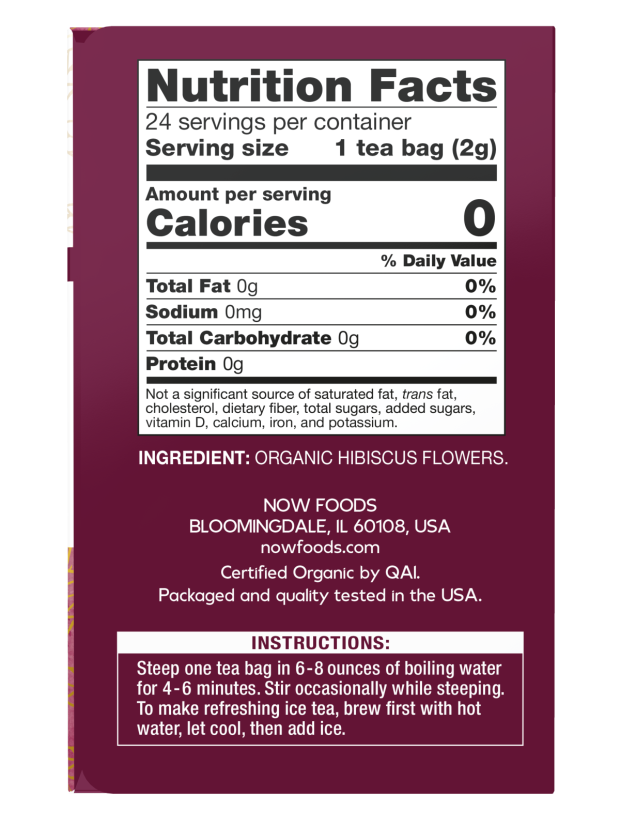 Chá Organicamente Hip Hibiscus™, 24 sachês
