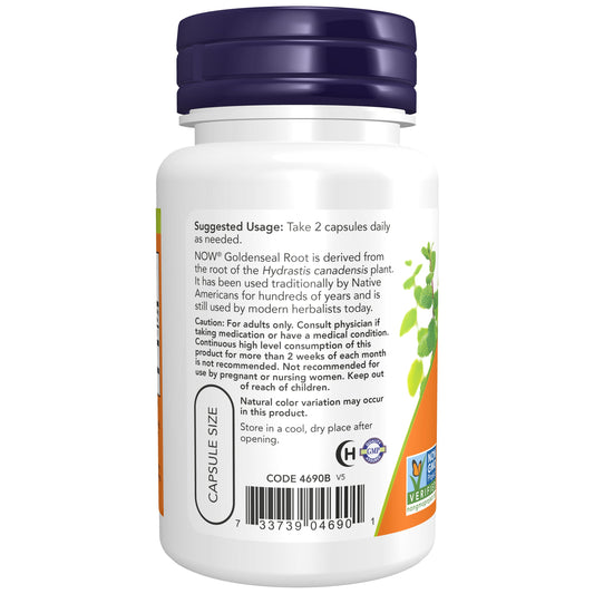 Goldenseal Root, 500 mg, 50 Cápsulas Vegetarianas