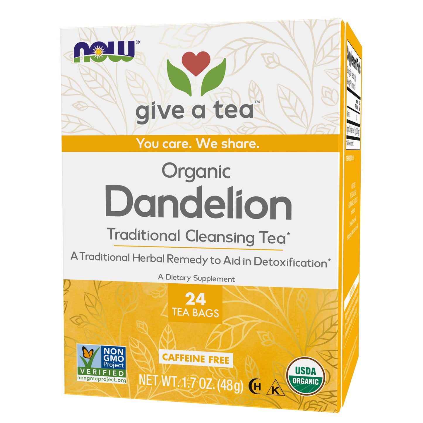 Chá de dente de leão orgânico, 24 Sachês.