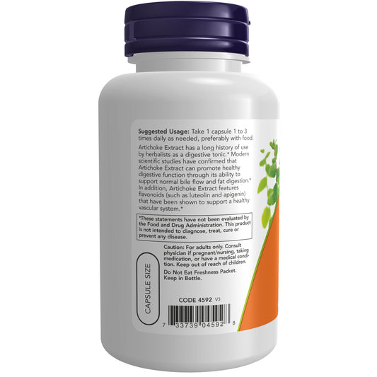 Extrato de Alcachofra 450 mg, 90 Cápsulas Vegetarianas