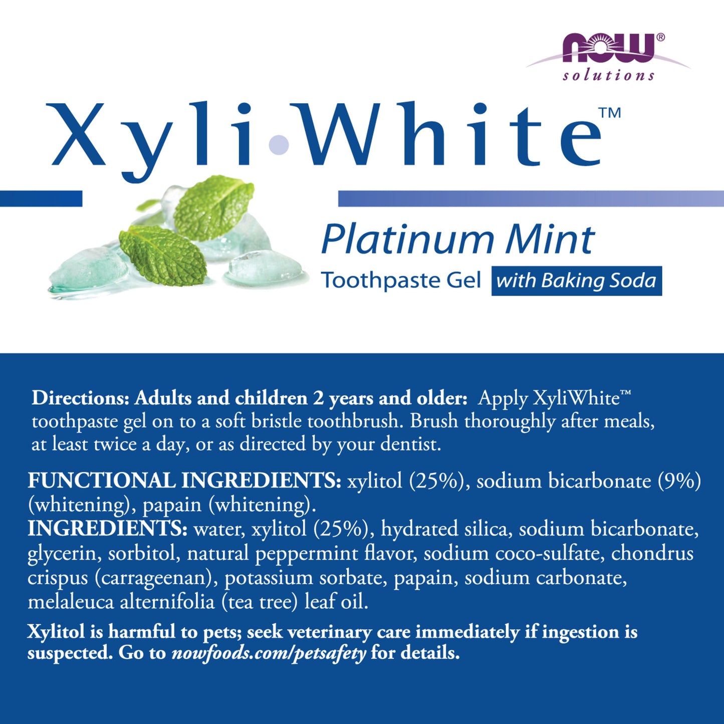 XyliWhite™, Gel dental Platinum Menta com Bicarbonato de Sódio, ( 181 g)