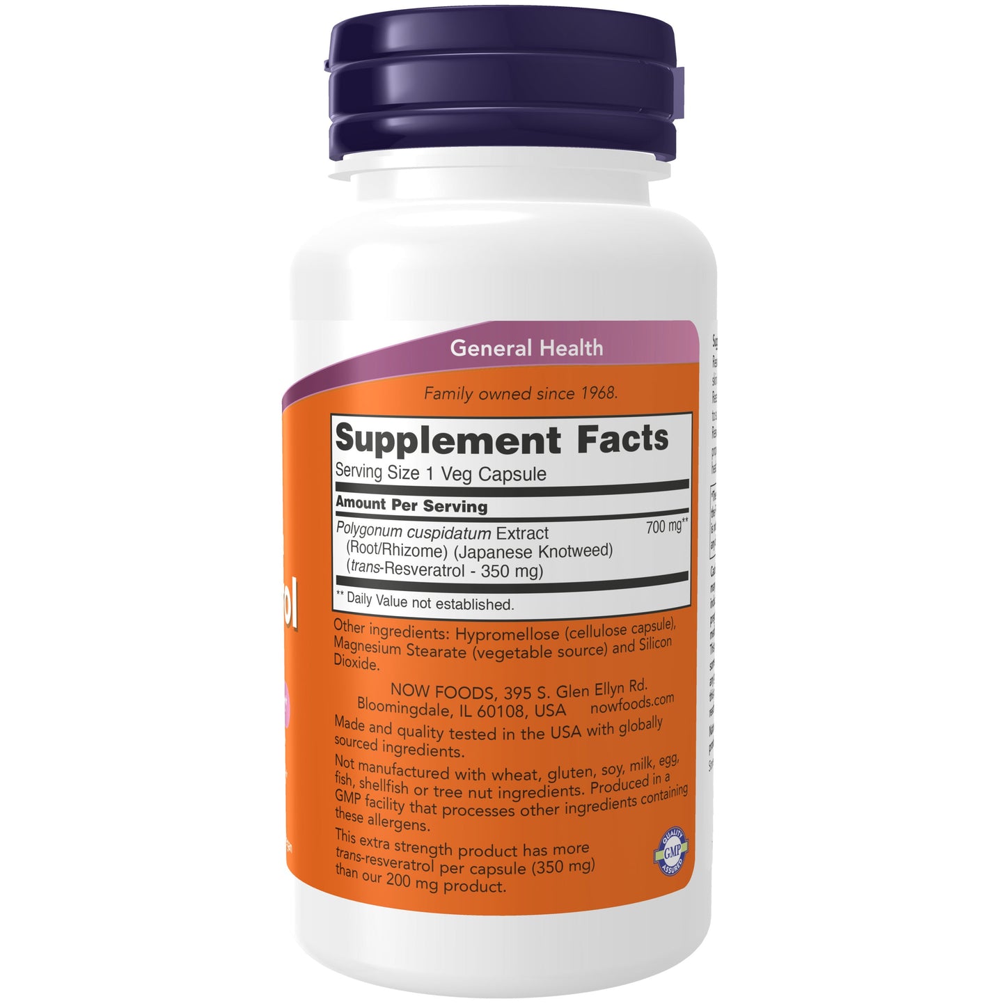 Resveratrol, Extra Strength 350 mg, 60 Cápsulas Vegetarianas