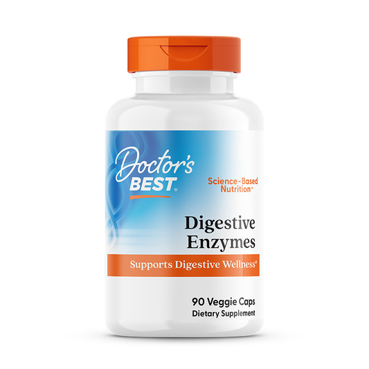 Enzimas Digestivas — Doctor's Best, 90 Cápsulas Vegetarianas