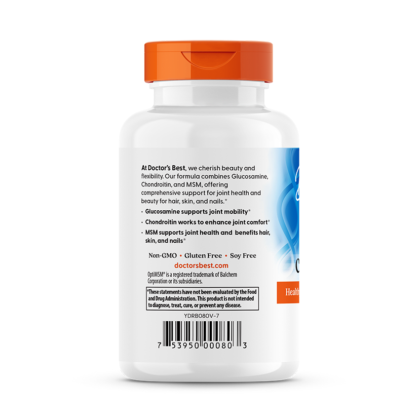 Glucosamina Condroitina MSM — Doctor's Best, 120 Cápsulas Vegetarianas