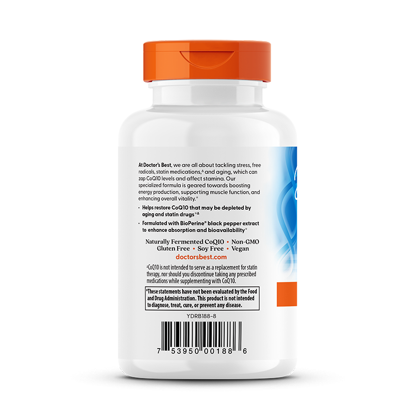 CoQ10 Alta Absorção 100mg com BioPerine — Doctor's Best, 120 Cápsulas Vegetarianas