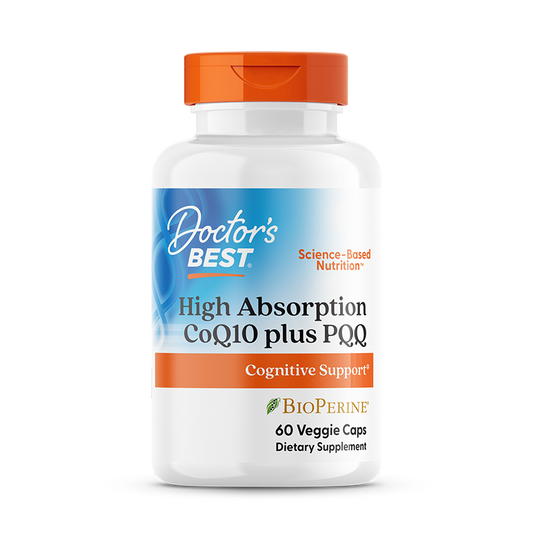 CoQ10 100mg + PQQ 20mg com BioPerine — Doctor's Best, 60 Cápsulas Vegetarianas