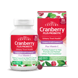 Cranberry Plus Probiótico — 21st Century, 60 Comprimidos