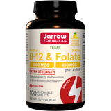 Metil B-12 + Metilfolato Força Extra (Limão) — Jarrow Formulas, 100 Comprimidos Mastigáveis
