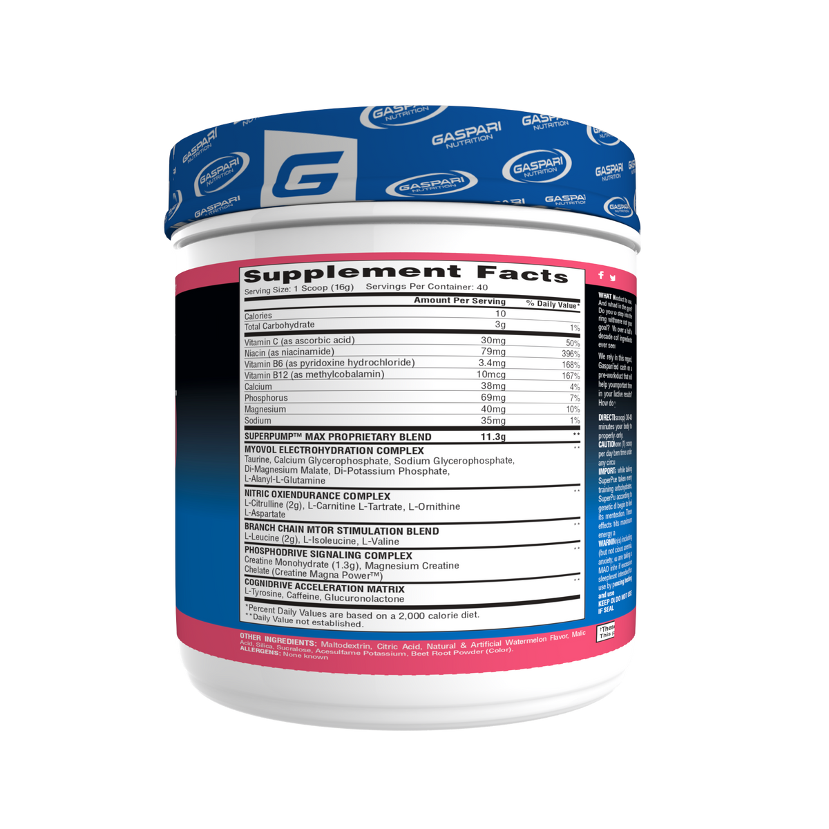 SuperPump Max Pré-Treino — Gaspari Nutrition, 640g (40 Doses)