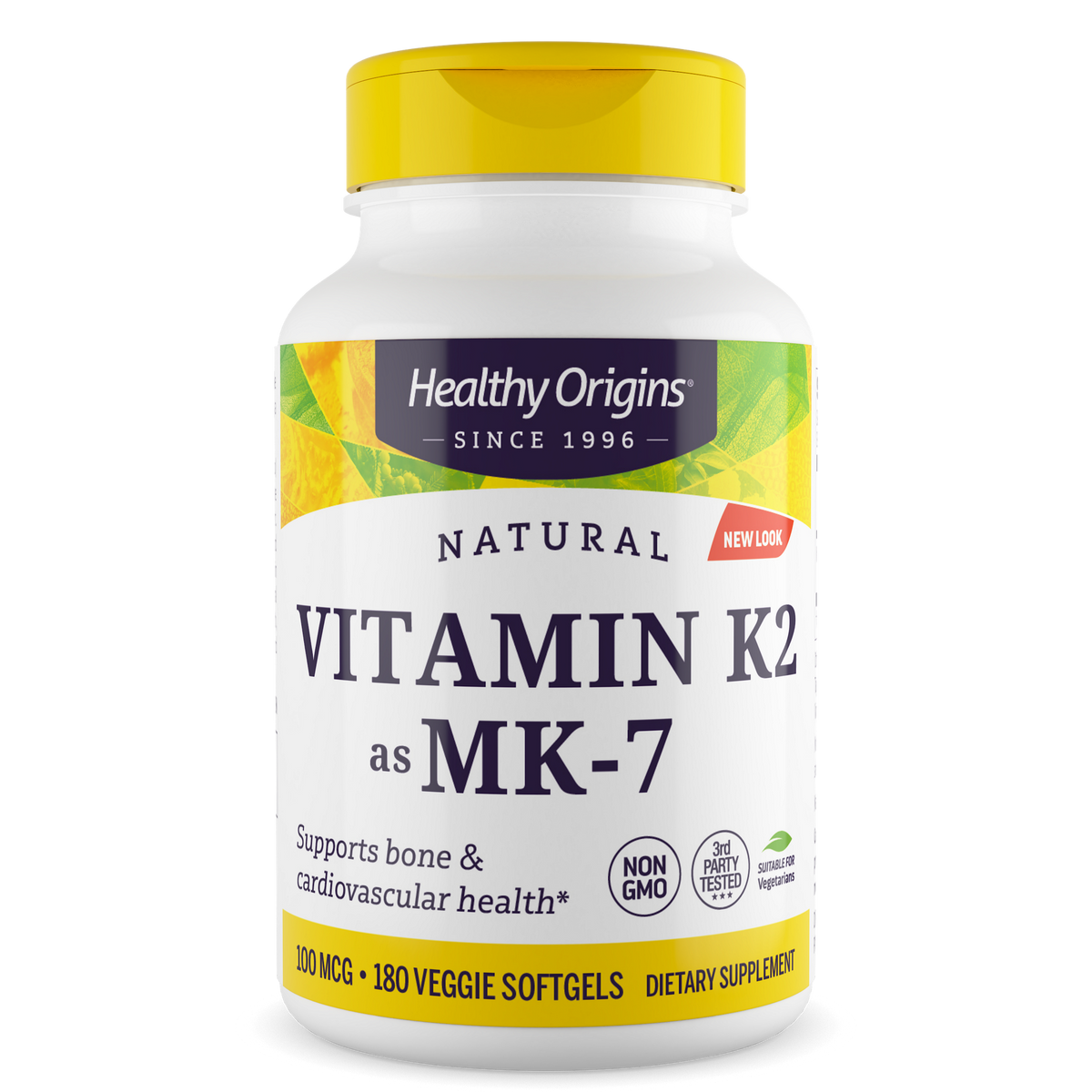 Vitamina K2 (MK-7) 100mcg - Healthy Origins, 180 Softgels Vegetarianos