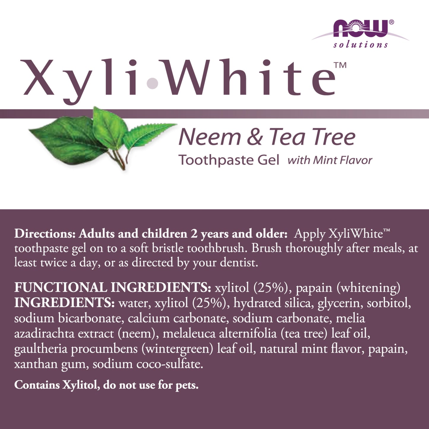 XyliWhite™, Gel de pasta de dente Neem e Tea Tree