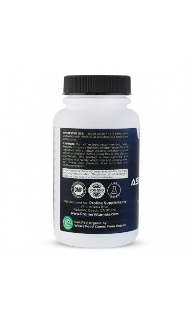Ashwagandha Orgânica 675mg — Proline Vitamins, 60 Tabletes