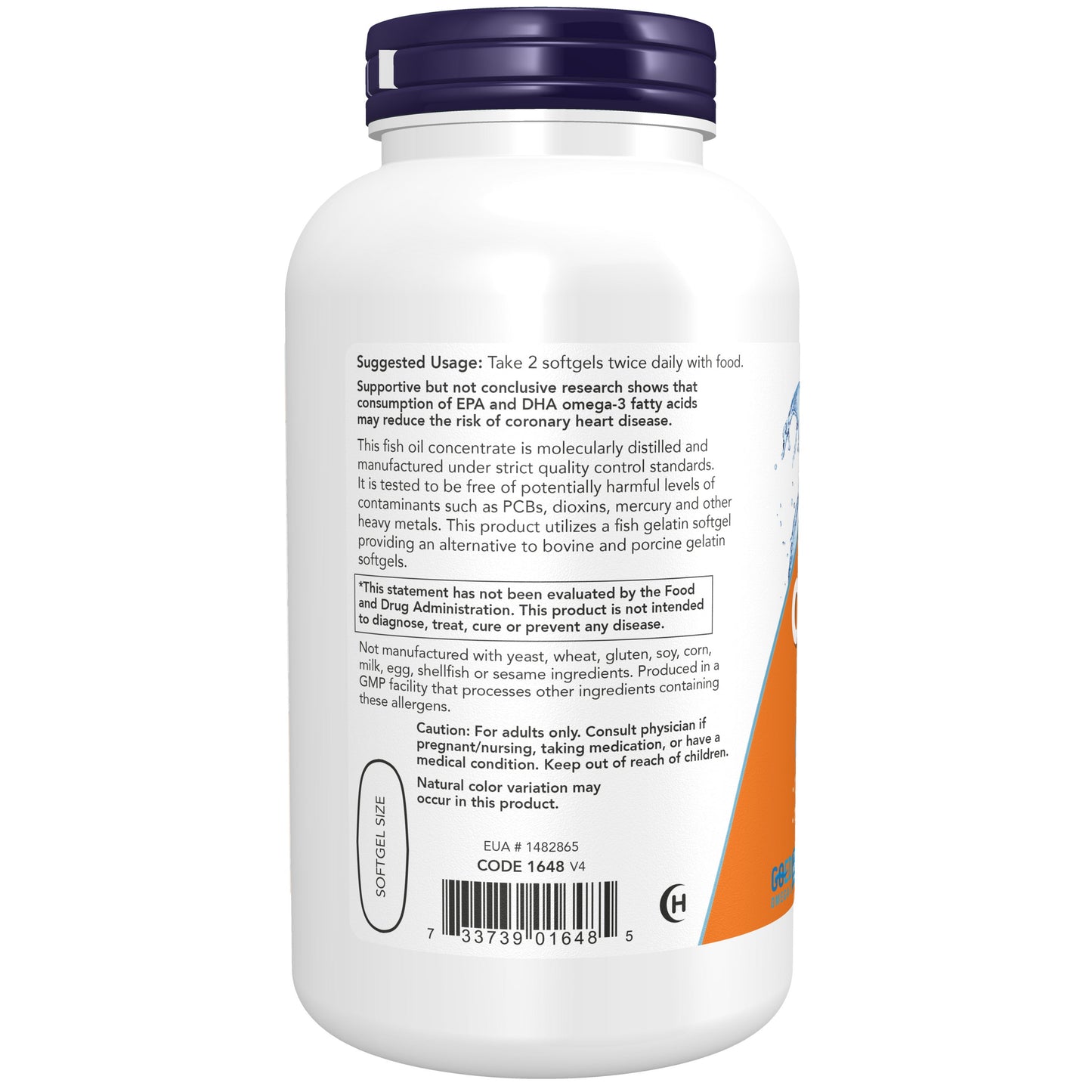 Ômega- 3, Softgels de Peixe Destilados Molecularmente, 200 Softgels