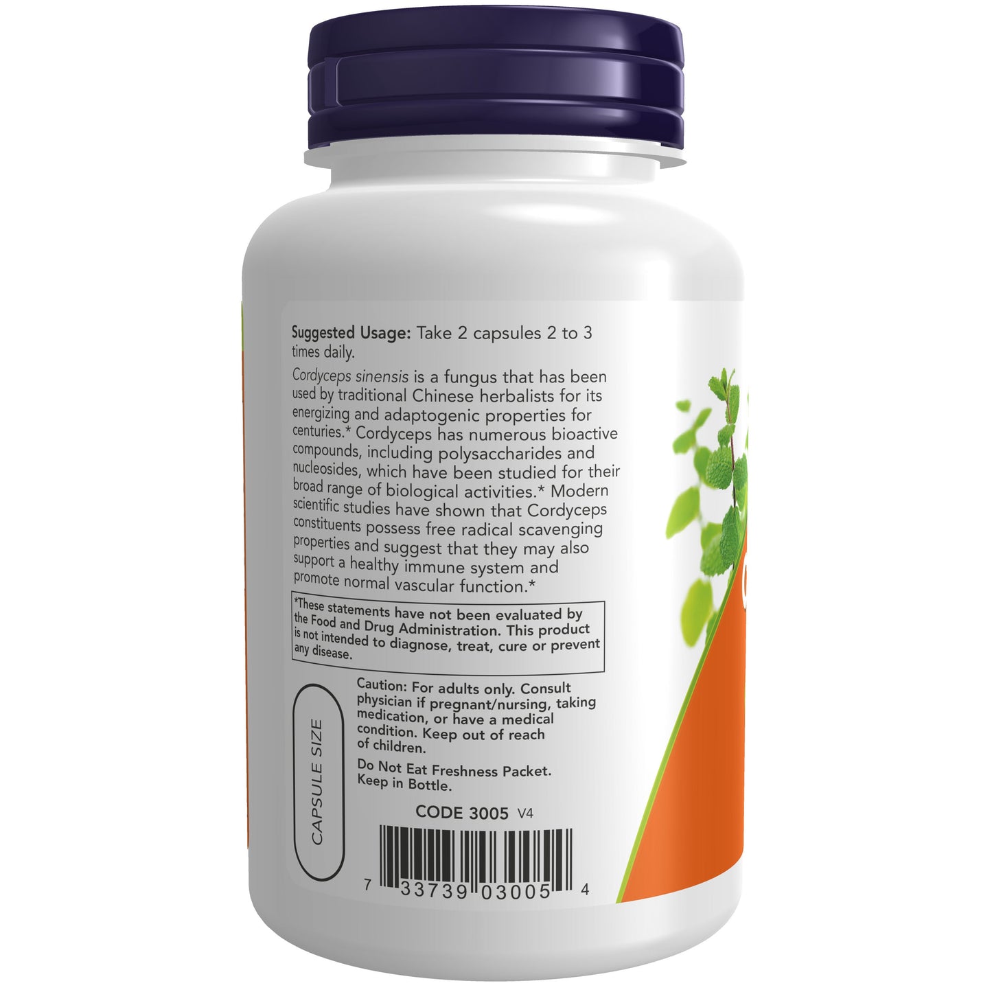 Cordyceps 750 mg, 90 Cápsulas Vegetarianas