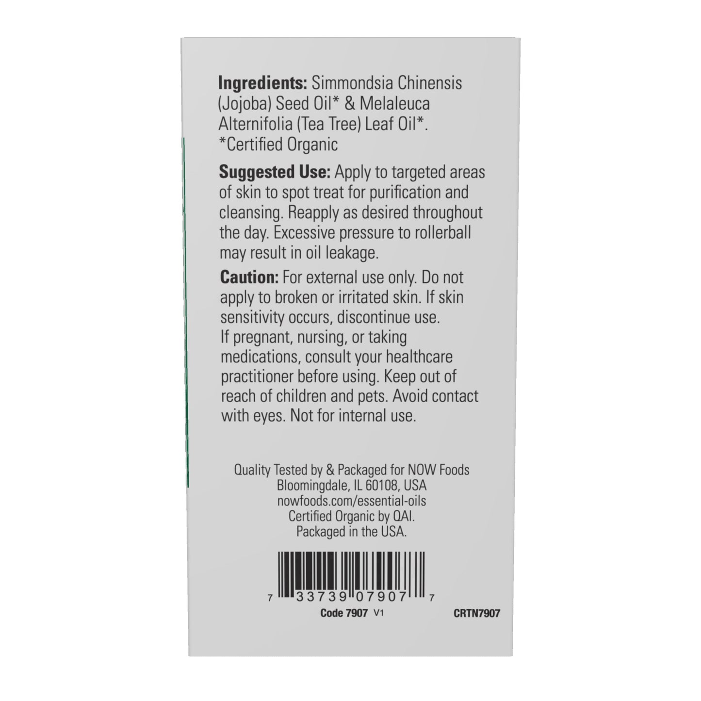 Mistura de Óleo Essencial de Tea Tree, Roll-On Orgânico, ( 10 ml)