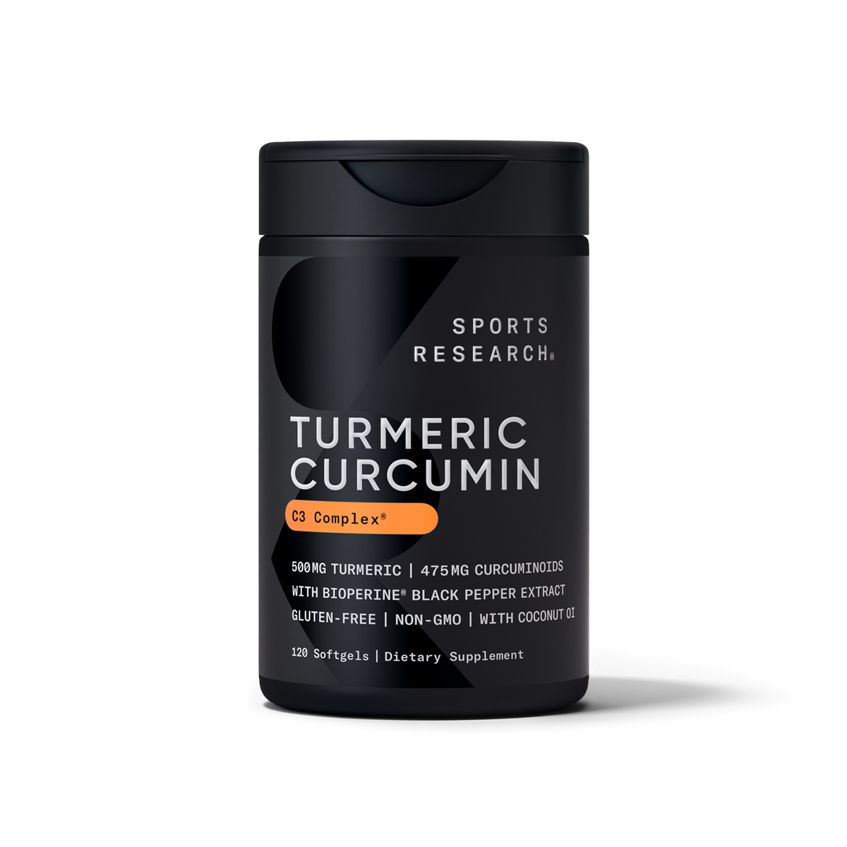 Turmeric Curcumin 120 Softgels Sports Research - frente