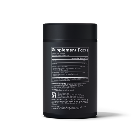 Turmeric Curcumin 120 Softgels Sports Research - verso