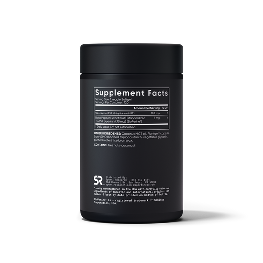 CoQ-10 100mg 120 Softgels Sports Research - verso