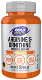 Arginina e Ornitina, 500 mg / 250 mg, 100 Cápsulas Vegetarianas