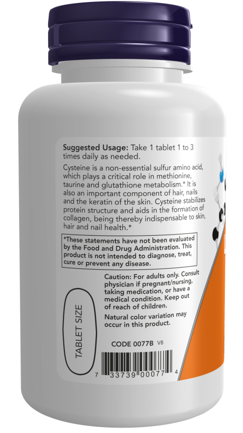 L-Cysteine, 500 mg, 100 Tablets