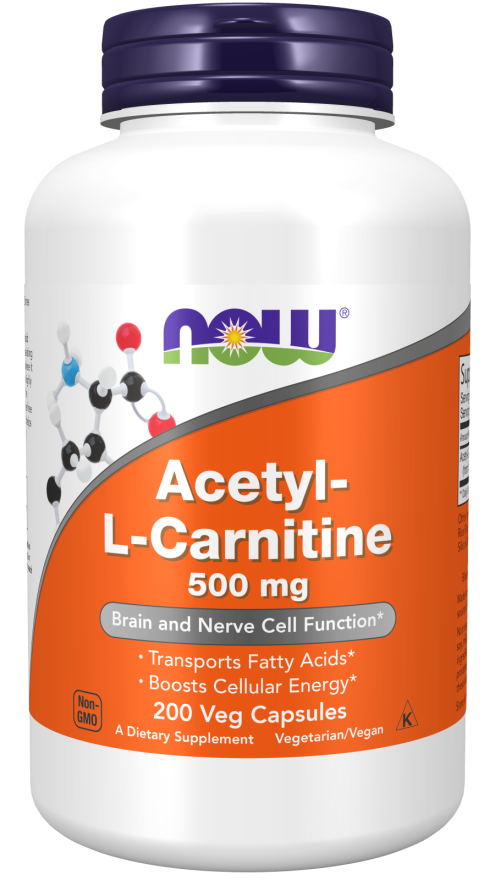 Acetyl-L-Carnitine, 500 mg, 200 Cápsulas Vegetarianas