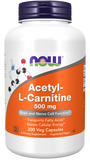 Acetyl-L-Carnitine, 500 mg, 200 Cápsulas Vegetarianas
