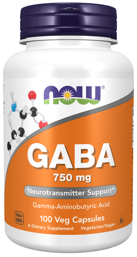 GABA, 750 mg, 100 Cápsulas Vegetarianas