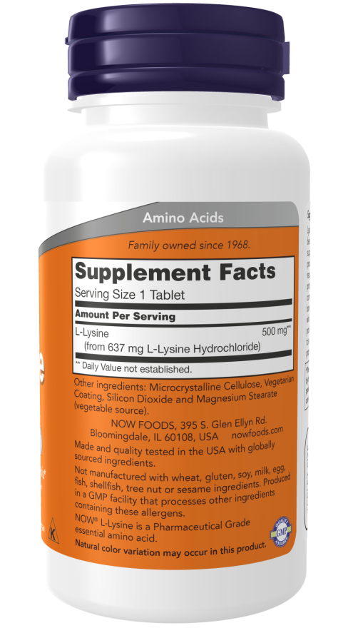 L-Lysine, 500 mg, 250 Tablets