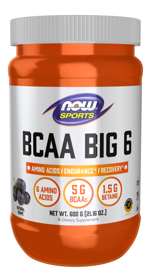 BCAA Big 6, Pó Sabor de Uva Natural, ( 600 g)