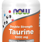 Taurine, 1000 mg, 100 Cápsulas Vegetarianas de Força Dupla
