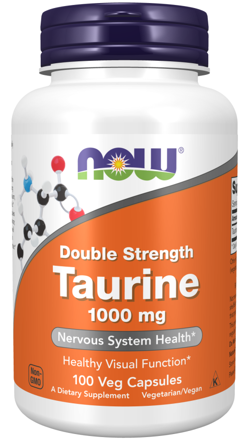 Taurine, 1000 mg, 100 Cápsulas Vegetarianas de Força Dupla