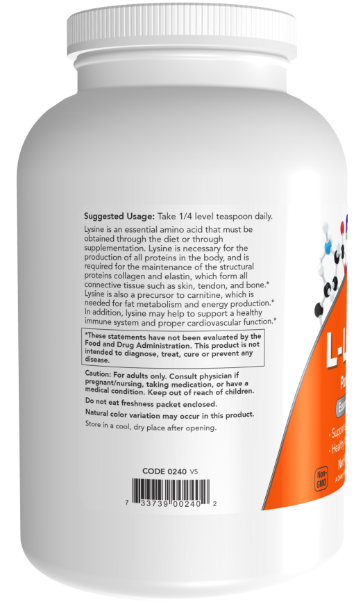 L-Lysine, em Pó, 454g