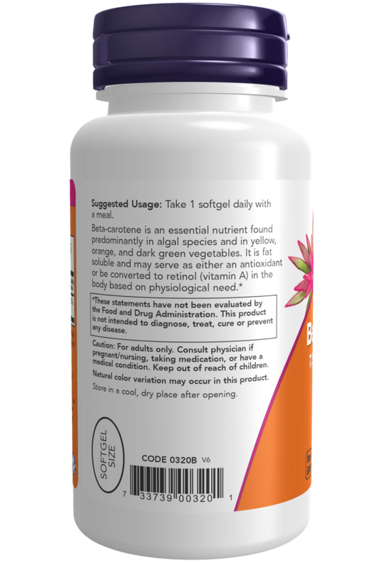 Beta-Caroteno, Natural, 7.500 mcg, 90 Softgels