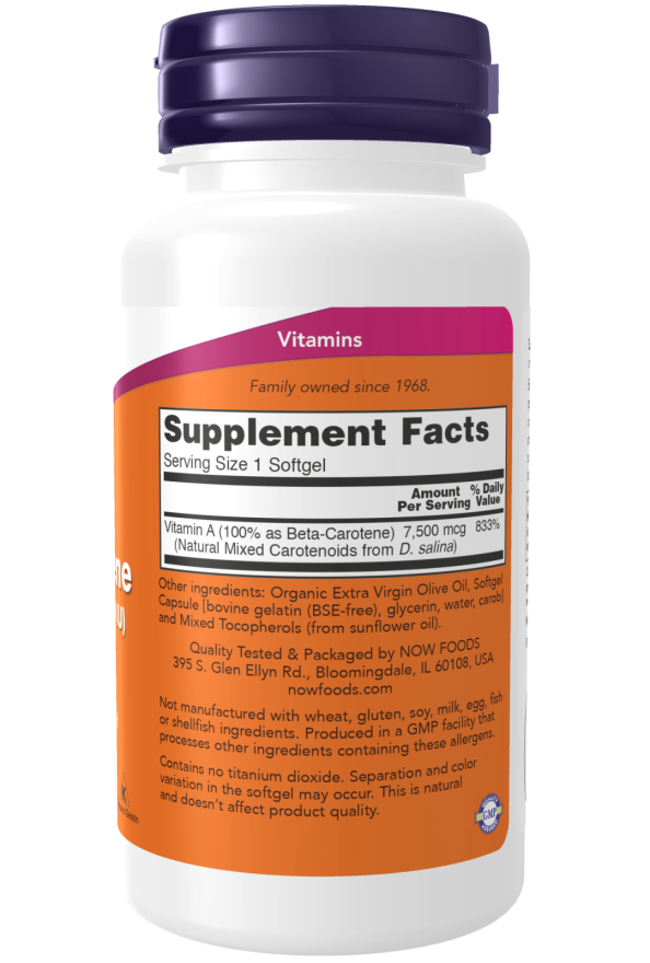 Beta-Caroteno, Natural, 7.500 mcg, 180 Softgels
