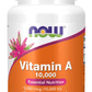 Vitamina A 10.000 UI, 100 cápsulas de gel-NOW FOODS-Nossos Produtos,Vitaminas / Vitamina A; Saúde ocular; Suporte imunológico; Saúde da pele