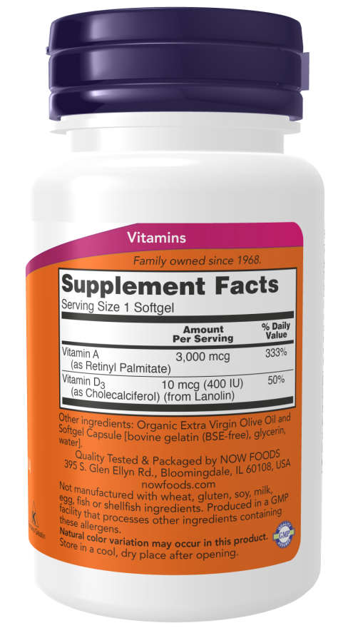 Vitamina A e D 10.000/400 UI, 100 Softgels