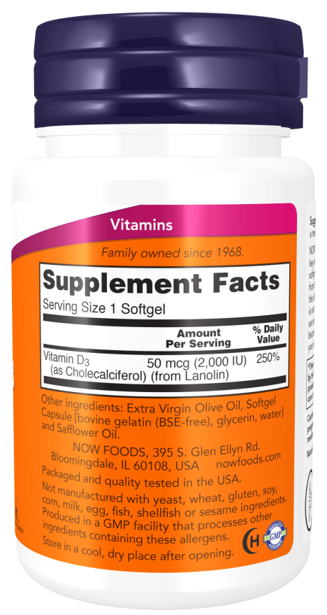 Vitamina D-3 2000 UI, 120 Softgels