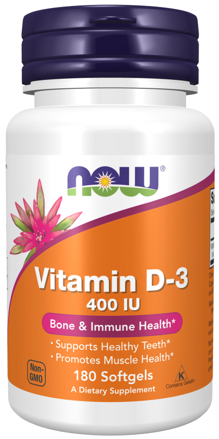 Vitamina D-3 400 UI, 180 Softgels