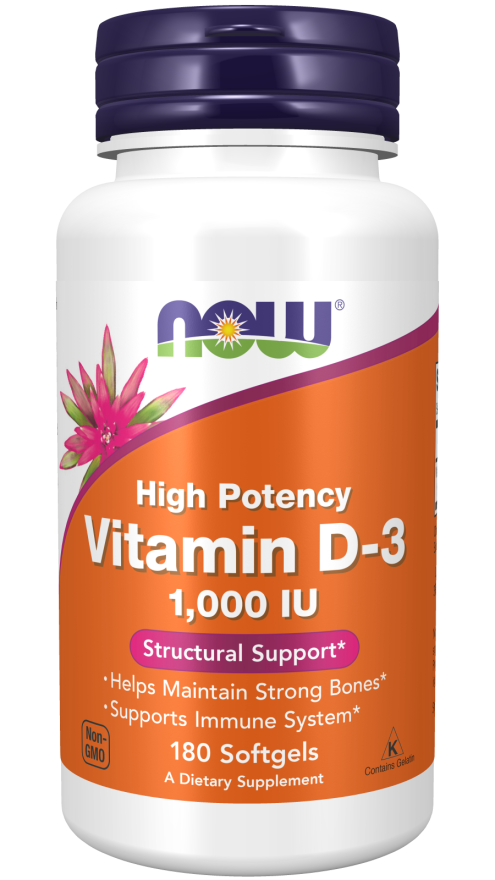Vitamina D-3 1000 UI, 180 Softgels